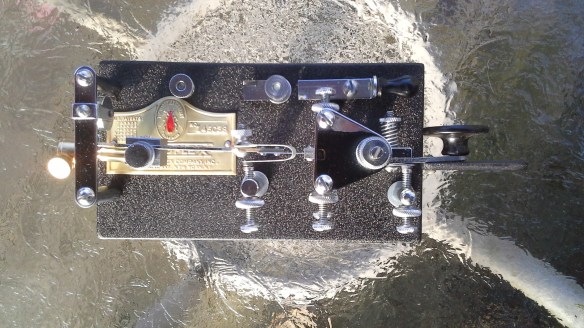 Overhead view of 1945 Vibroplex Lightning restoration